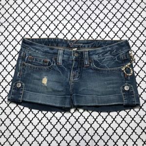 Bebe Cuffed Distressed Denim Jean Shorts <3